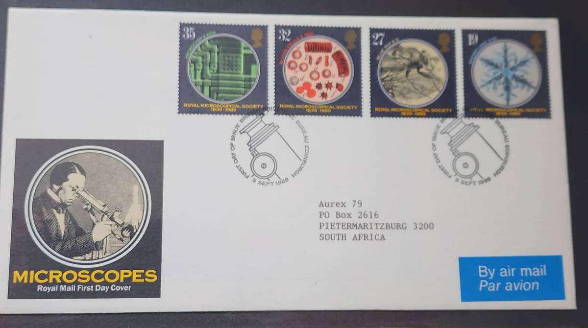 STAMPS - GB FDC's (2) 1989 Microscopes   plus 1981 Princess of Wales -Diana & Charles FDC- wow!