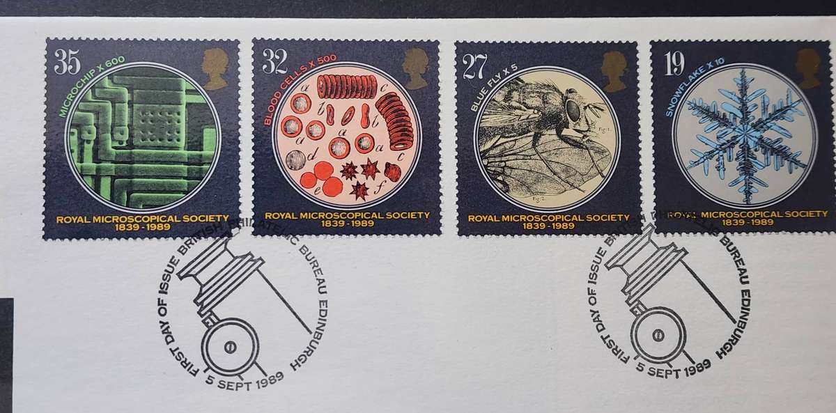 STAMPS - GB FDC's (2) 1989 Microscopes   plus 1981 Princess of Wales -Diana & Charles FDC- wow!