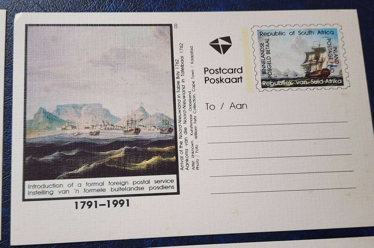 STAMPS - RSA 4 Older mint POST CARDS- Mountain club, ships, Cancer, Agriculture- lovely scarce lots