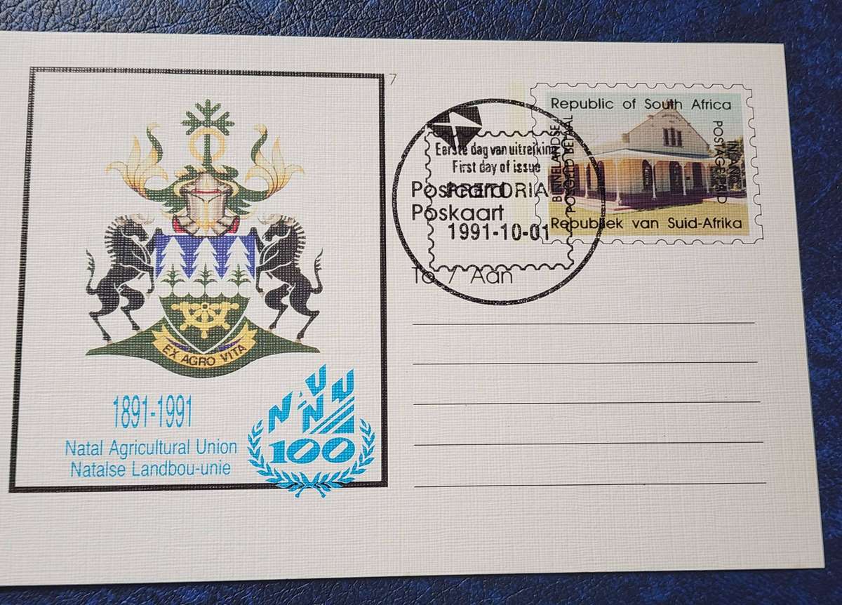 STAMPS - RSA 2 Older CTO POST CARDS- 1991 Natal Agriculture, Foreign Postal (Sailing Ships) WOW