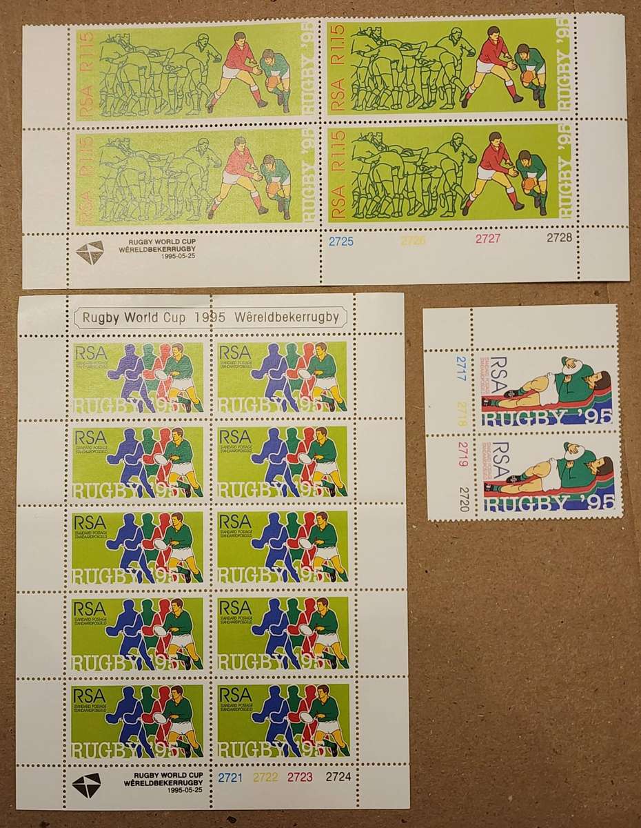 Stamps -SOUTH AFRICA RuGbY - blocks, sheets and control blocks- stunning CTO & MNH (43)