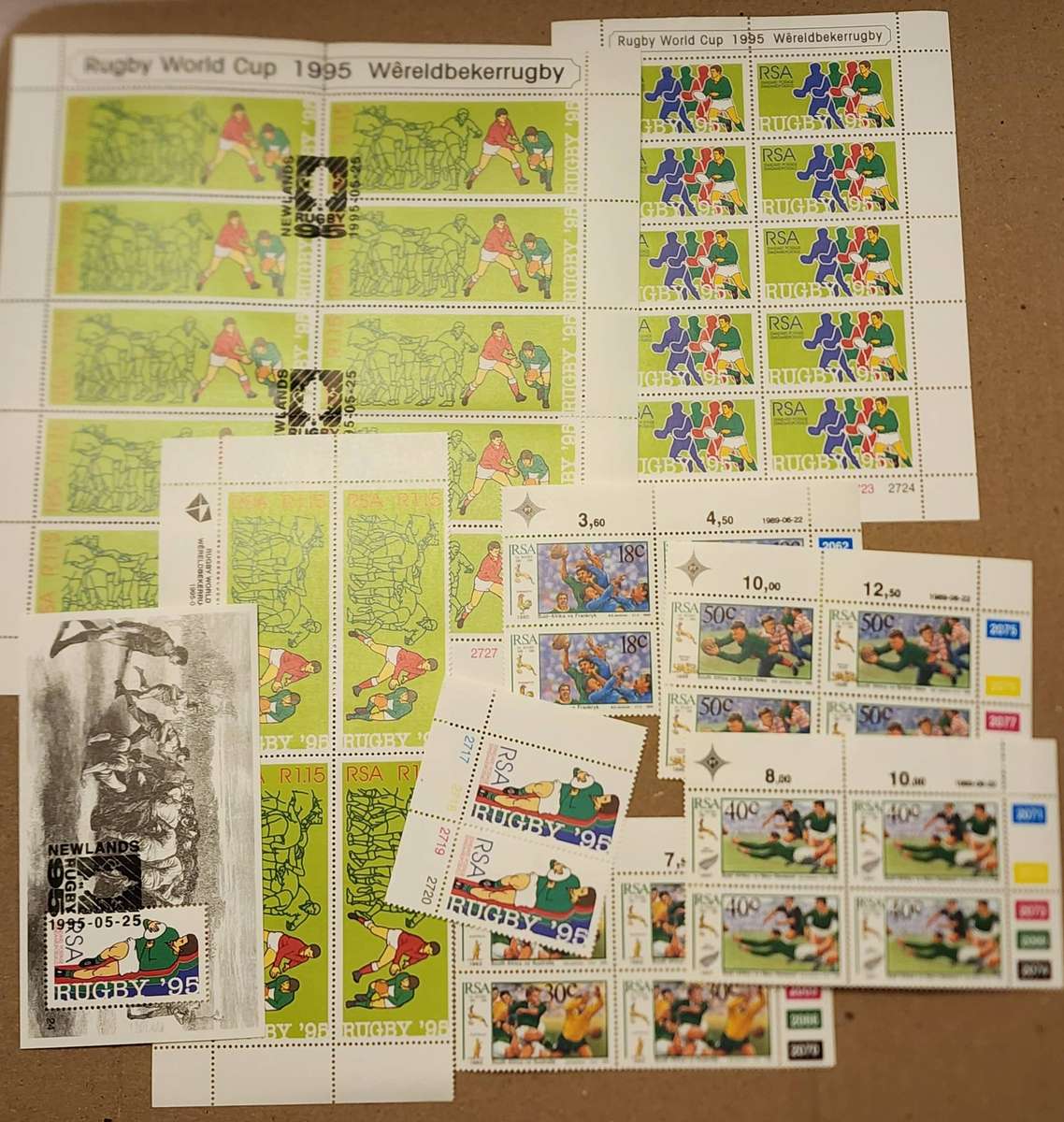 Stamps -SOUTH AFRICA RuGbY - blocks, sheets and control blocks- stunning CTO & MNH (43)