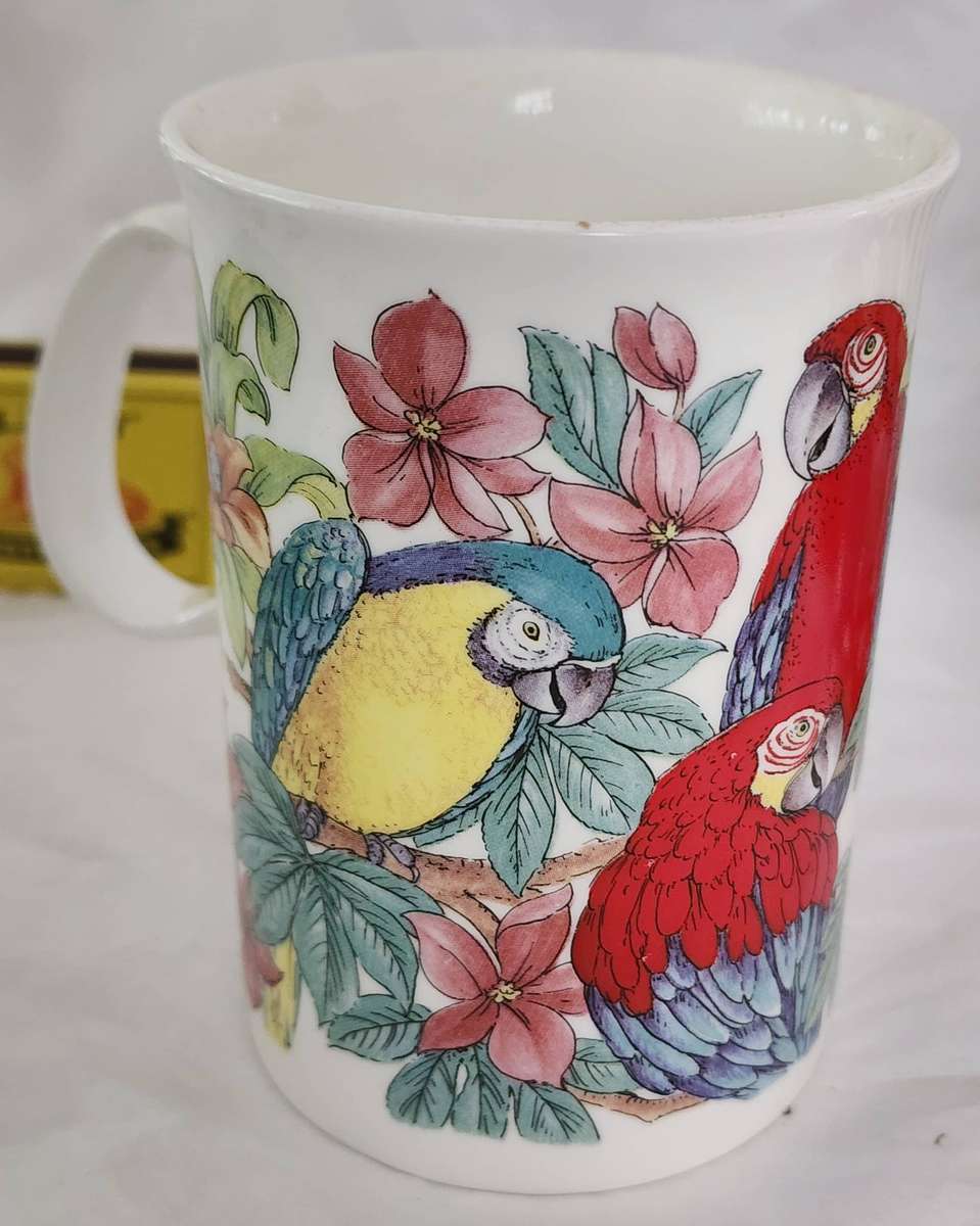 Set of 3 MUGS- "ROYAL WINCHESTER BONE CHINA, ENGLAND" featuring Birds and FLOWERs, STUNNING TRIO