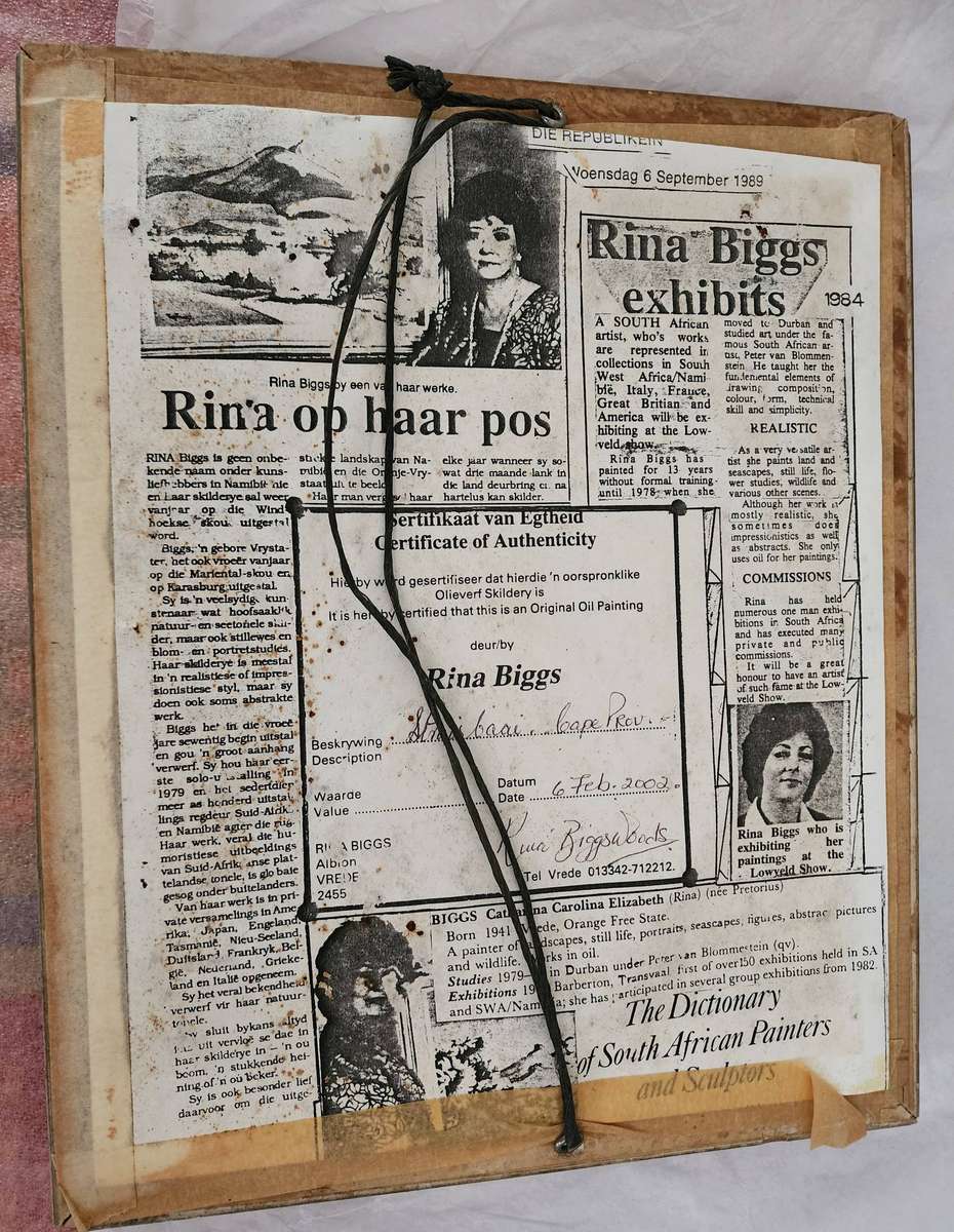 RINA BIGGS: Pair of Water colors signed Rina Biggs, 16.5 x 21 cm, framed in glass-Fisherman Cottages