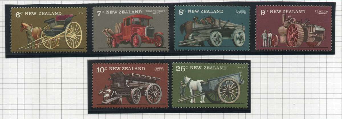 New Zealand 1976 Farm Transport set of 6 unmounted mint. SG 1115-1120. Cat £1,65 (2012)