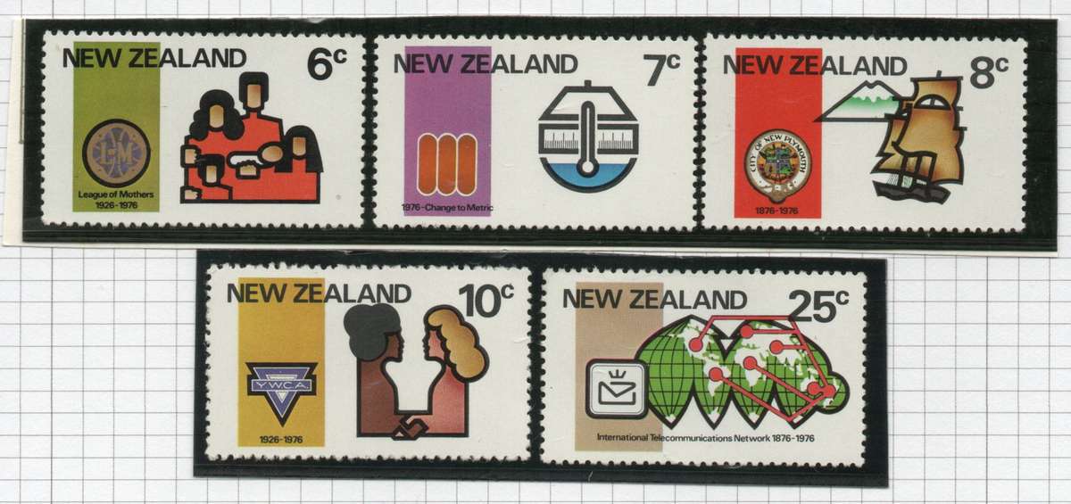 New Zealand 1976 Metrication set of 5 unmounted mint. SG 1110-1114. Cat £0,80 (2012)