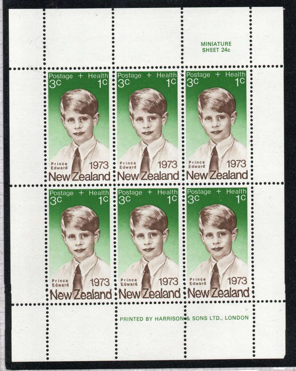 New Zealand 1973 Health Stamps set of 2 in sheets of 6 unmounted mint. SG MS 1033. Cat £16 (2012)