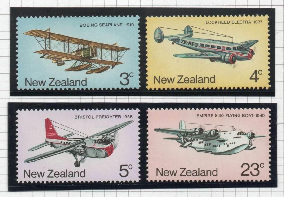 New Zealand 1974 History of Airmail Transport set of 4 mounted mint. SG 1050-1053. Cat £2,25 (2012)