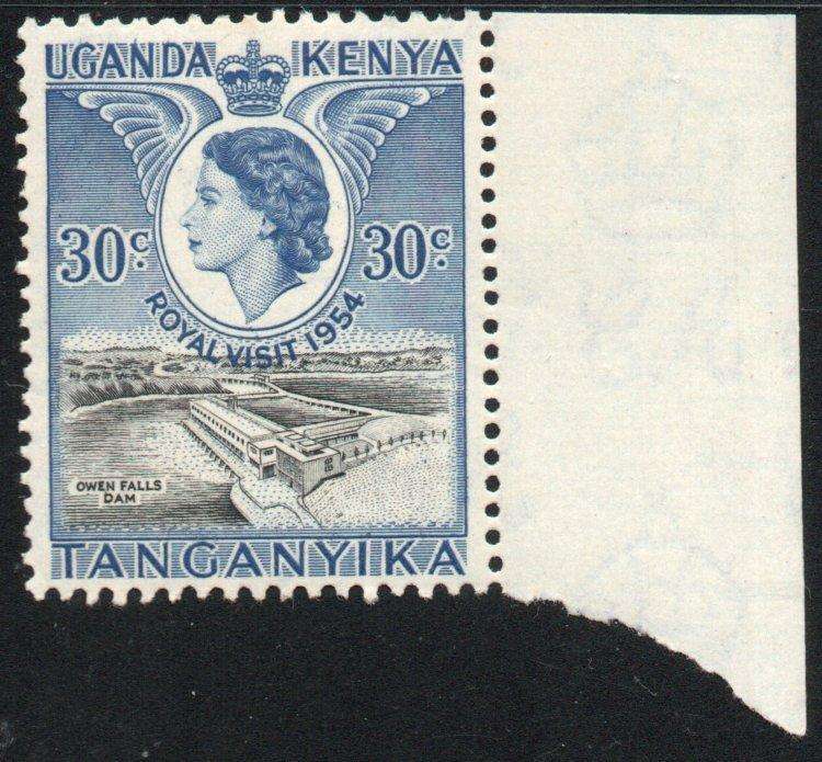 Kenya Uganda Tanganyika 1954 Royal Visit 30c marginal single unmounted mint. SG 166. Cat 60p (2022)