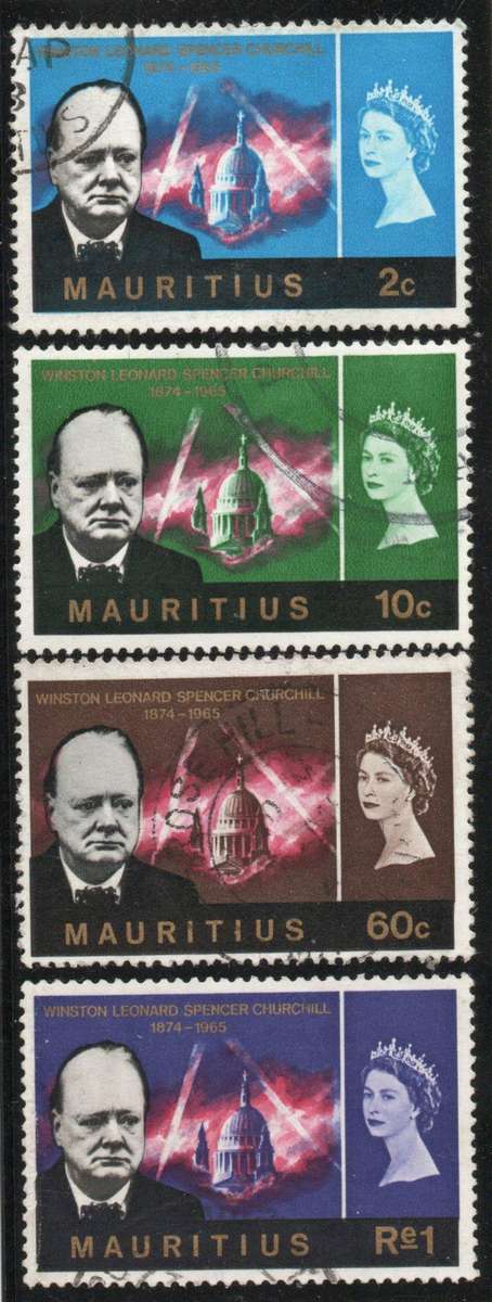 Mauritius 1966 Churchill commemoration set of 4 vfu. SG 336-339. Cat £4 (2022)