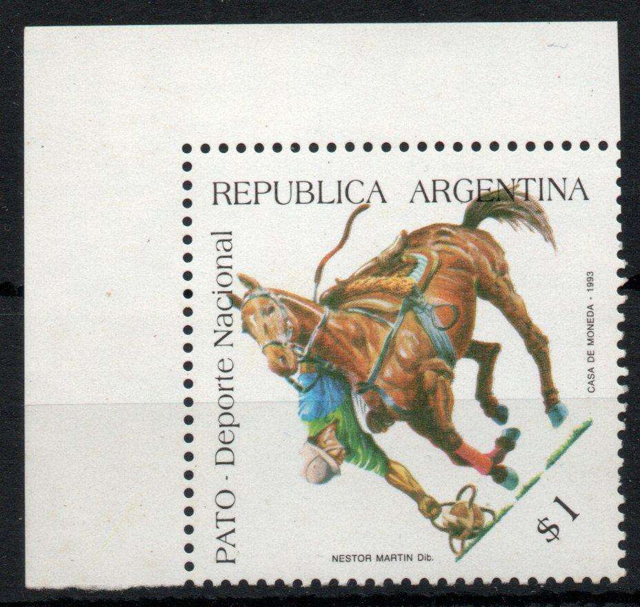Argentina 1993 "PATO - Deporte Nacional" Horses $1 unmounted mint. SG 2347. Cat £3,75 (2013)