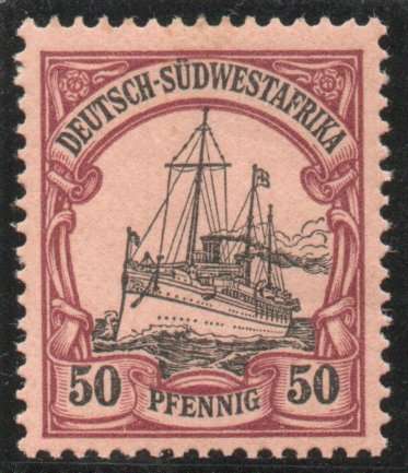 South West Africa 1901 Yacht Definitive 50 Pfg no Wmk unmounted mint. SACC 20. Cat R200 (2025)