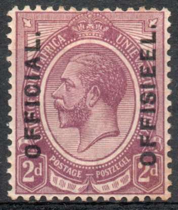 South Africa 1926 Official 2d mounted mint. SACC 1a. Cat R500 (2025)