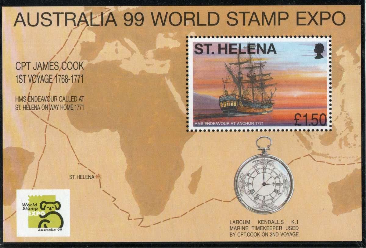 St Helena 1999 Ships - Captain Cook 1st Voyage Mini Sheet unmounted mint. SG 782. Cat £6,50 (2013)