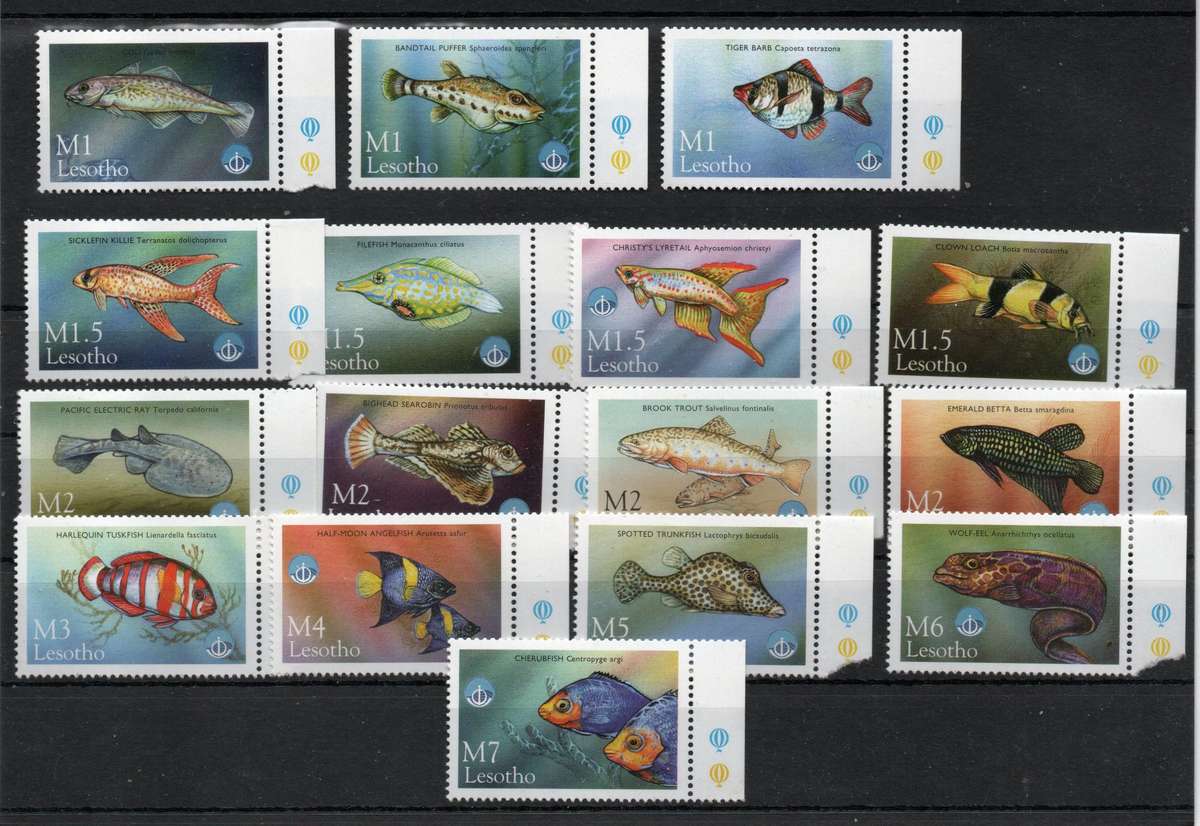 Lesotho 1998 Fish part set of 16 unmounted mint. Between SG 1466-1514. Cat £10,60 (2014)