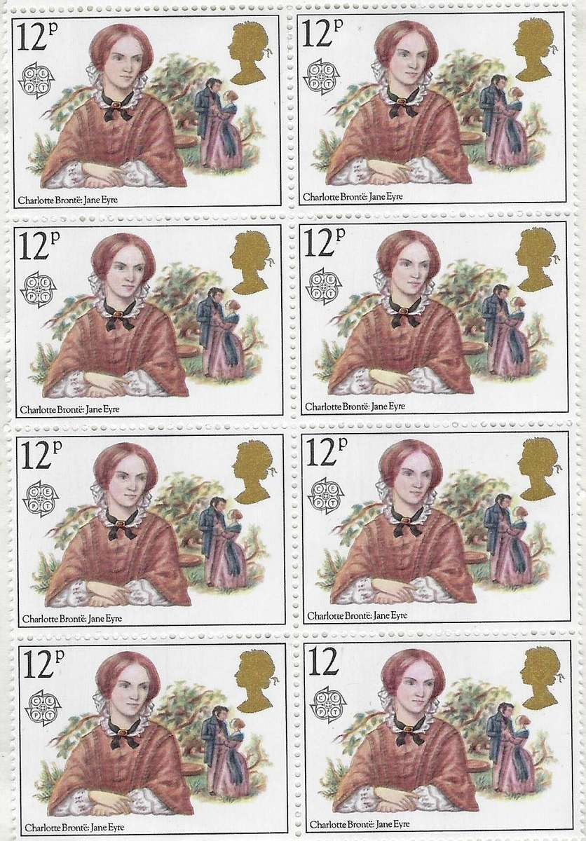 GREAT BRITAIN   198012pmmSG 1125famous authoresses   b,ock of 8  CAT R 75