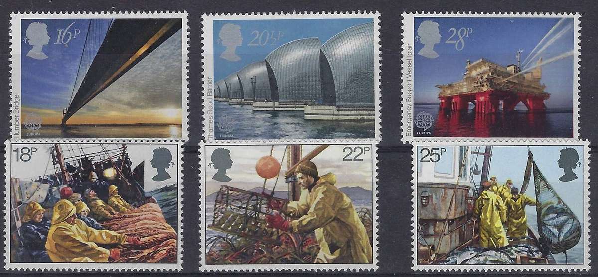 GREAT BRITAIN   1981/8316d-28dmmSG 1167/1169, 1215/1217fishing industry, engineering  CAT R 120