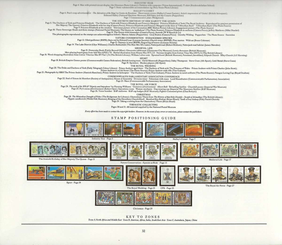 ENGLAND ROYAL MAIL SPECIAL STAMPS 1986 in commemorative hard cover book  mm  CAT R 2000