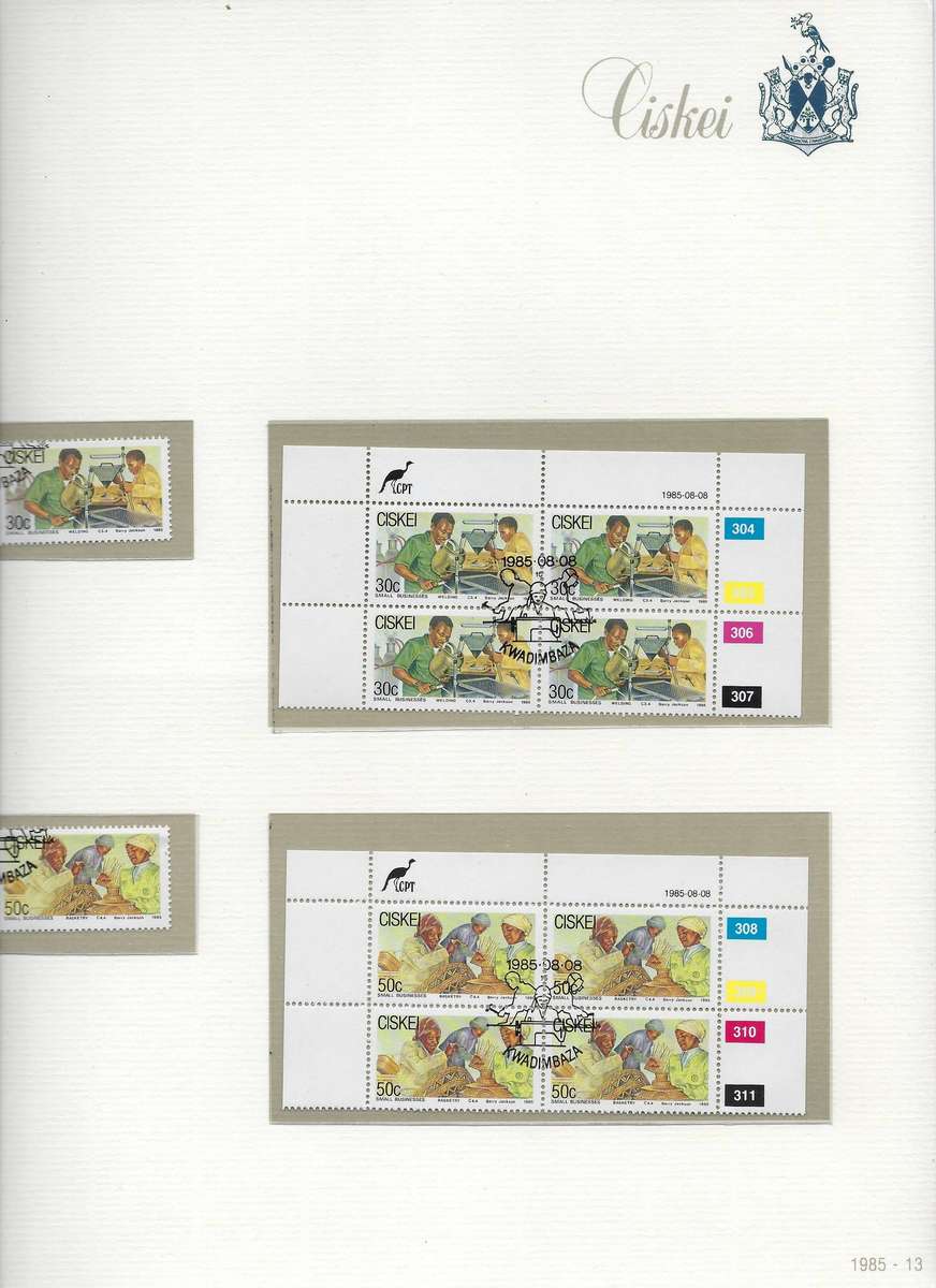 CISKEI TBV 1985 collection of envelopes and stamps, mm, in arch folder, 35+ pages  CAT R 900
