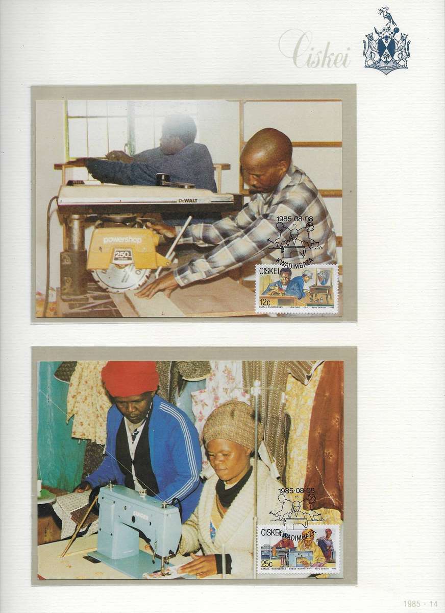 CISKEI TBV 1985 collection of envelopes and stamps, mm, in arch folder, 35+ pages  CAT R 900