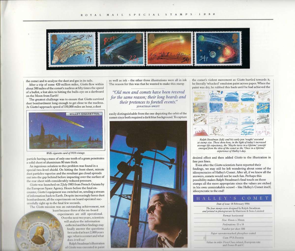 ENGLAND ROYAL MAIL SPECIAL STAMPS 1986 in commemorative hard cover book  mm  CAT R 2000