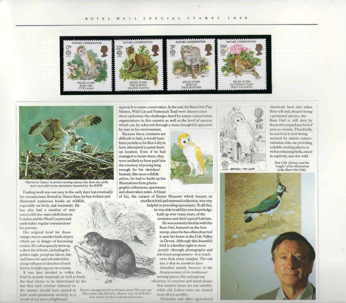 ENGLAND ROYAL MAIL SPECIAL STAMPS 1986 in commemorative hard cover book  mm  CAT R 2000