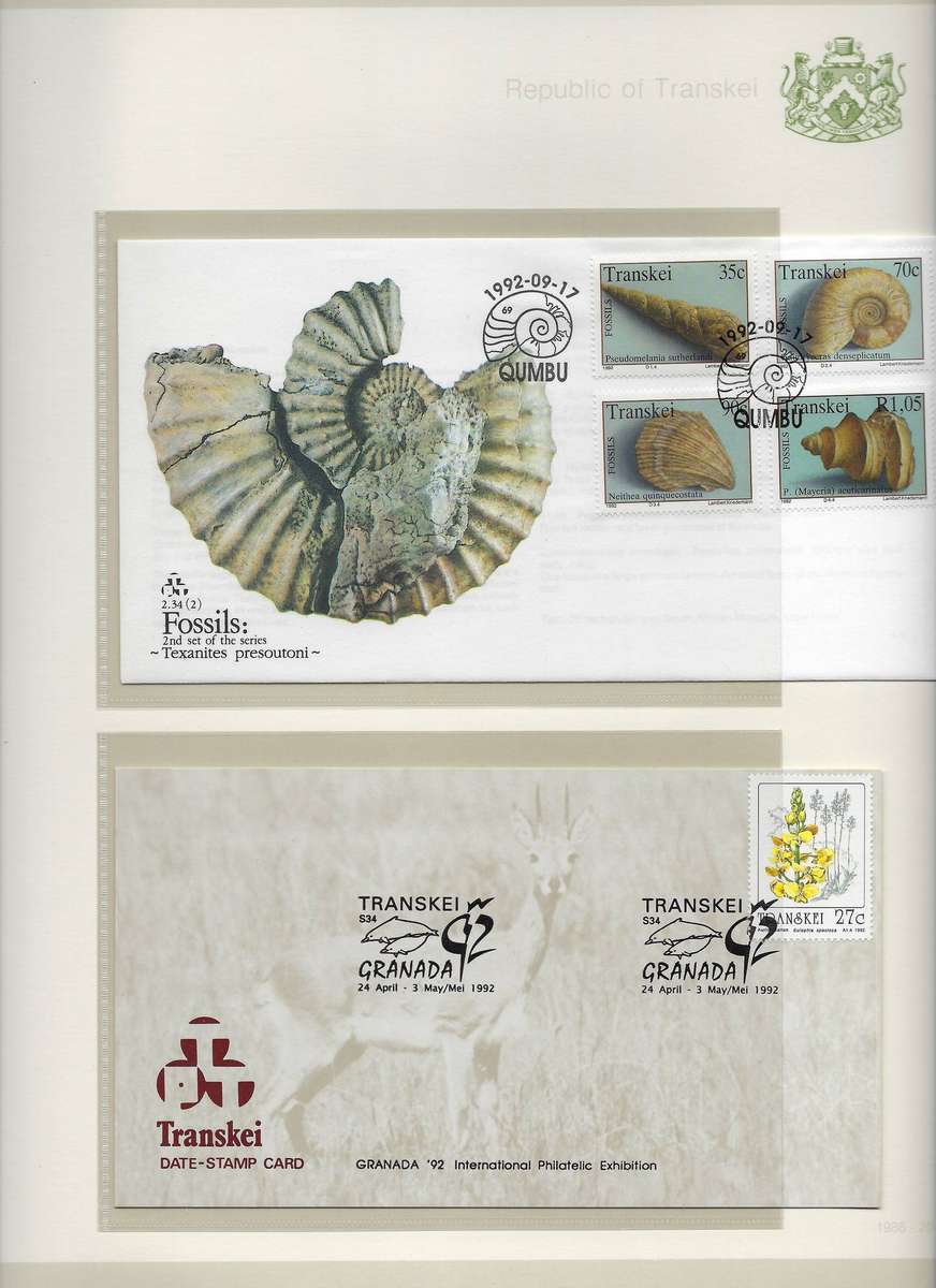 TRANSKEI TBV states  1985/94, mm, stamps and envelopes in arch folder, 30+ pages   CAT R 500