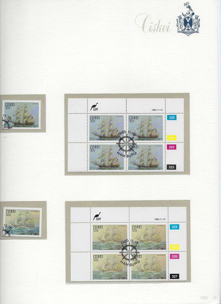 CISKEI TBV 1985 collection of envelopes and stamps, mm, in arch folder, 35+ pages  CAT R 900