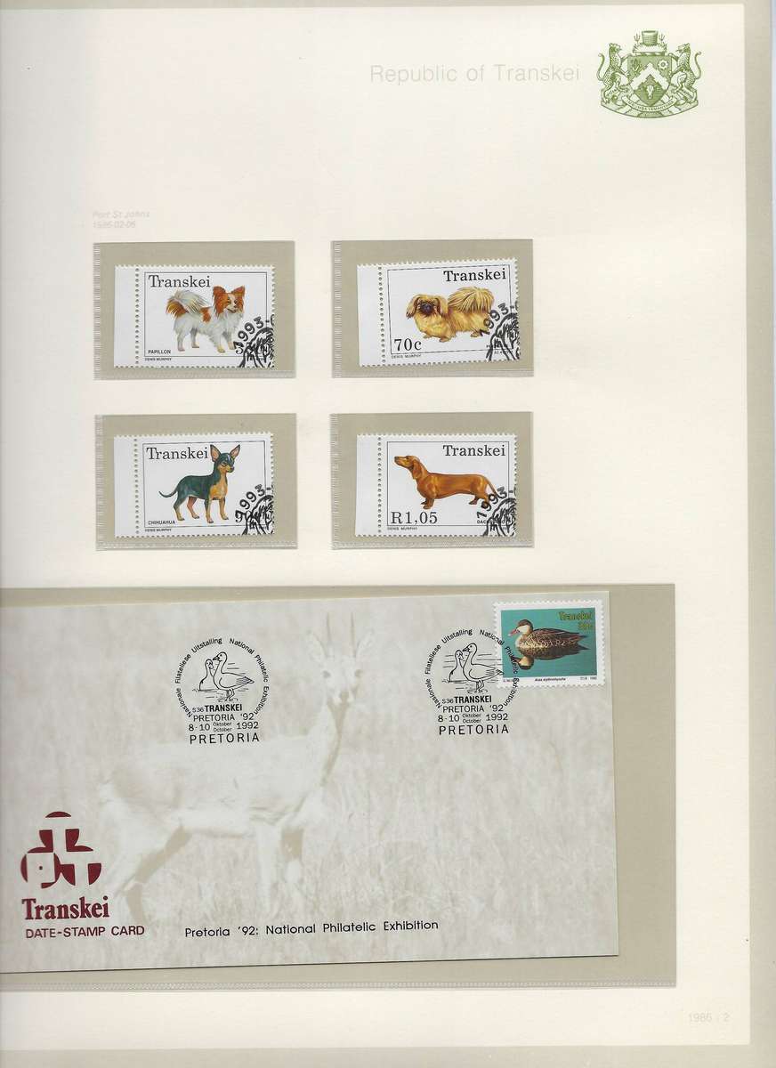 TRANSKEI TBV states  1985/94, mm, stamps and envelopes in arch folder, 30+ pages   CAT R 500
