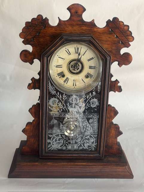 Circa 1900 American Ansonia 8 day 'Gingerbread' mantel clock