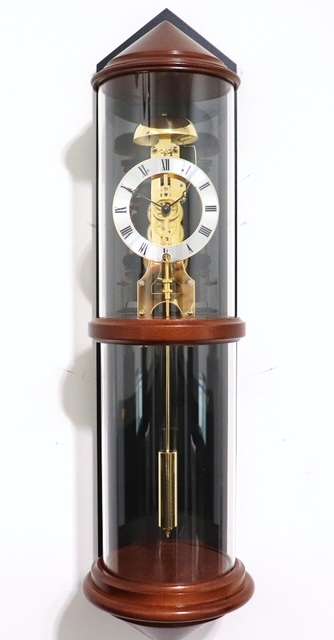 HERMLE Design Wall  Double Glass CILINDER  Skeleton Clock