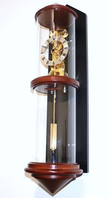HERMLE Design Wall  Double Glass CILINDER  Skeleton Clock