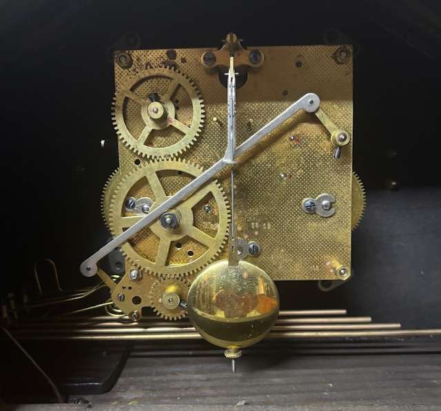 JUNGHANS CHIMING MANTEL CLOCK BLACK FOREST GERMANY