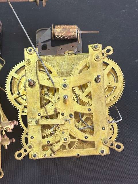 Brass clock movement