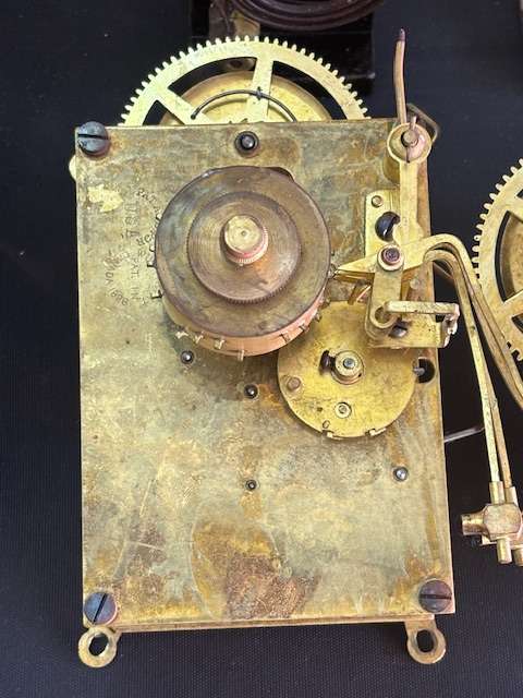 Brass clock movement