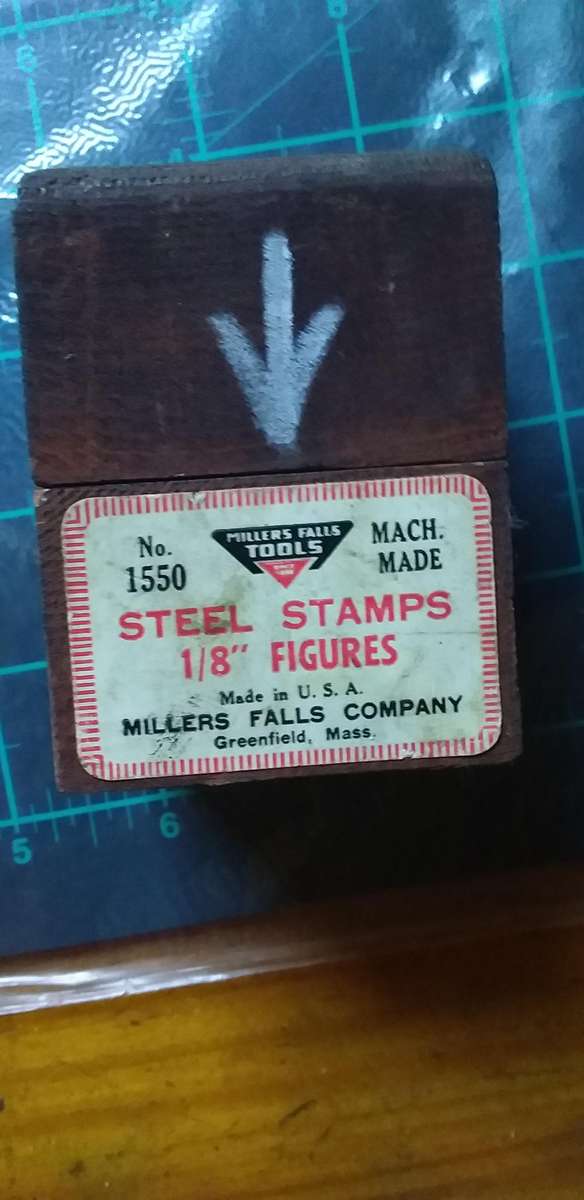 Vintage Miller Falls 9 Piece Set 1/8 Inch Figures Steel Stamps 1550 Vintage tools