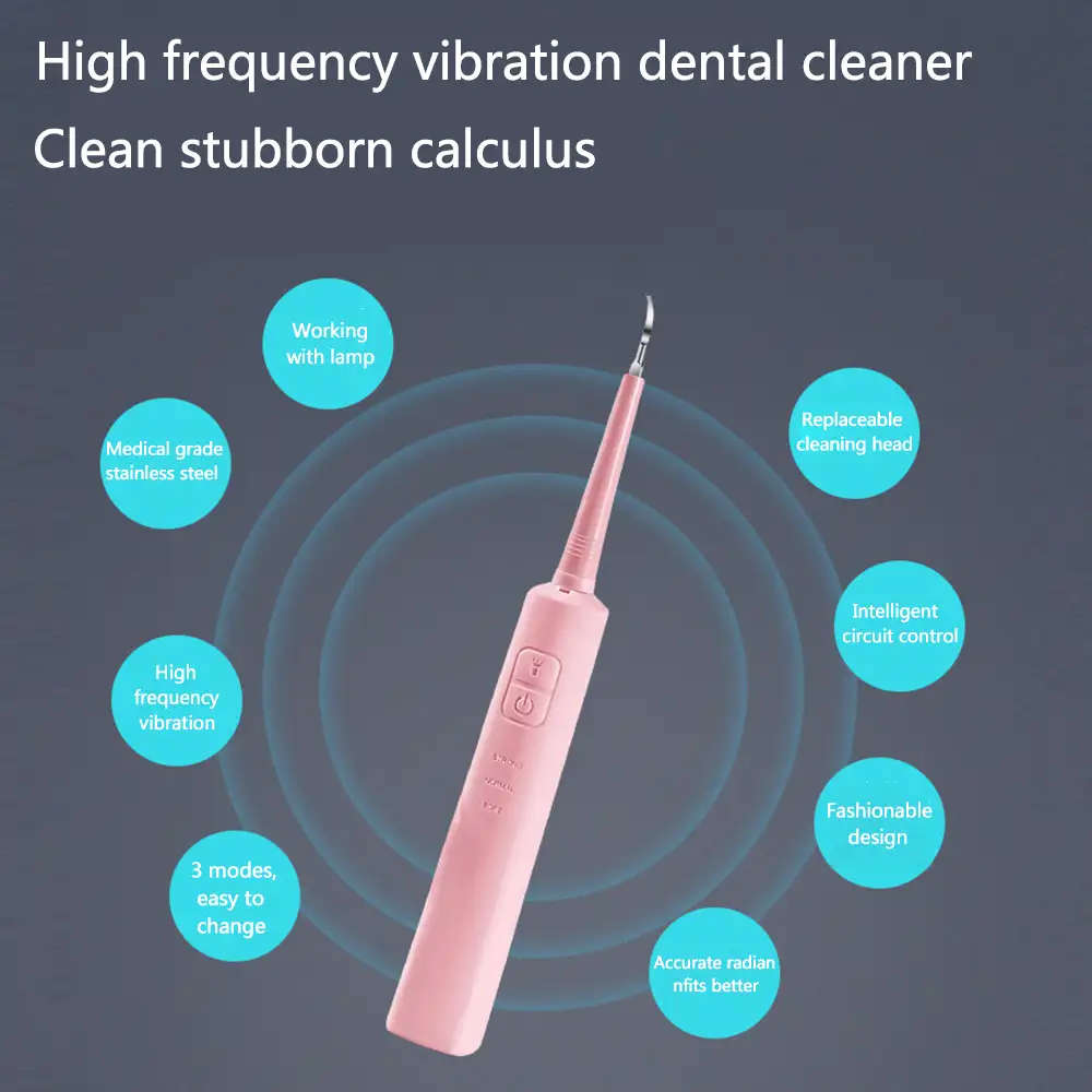 Sonic Dental Calculus Remover with LED Light Pink