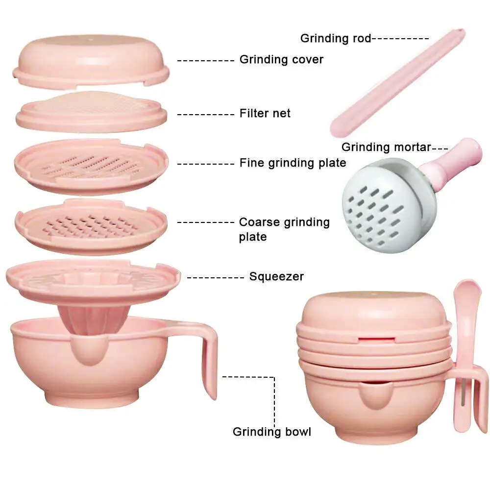9 in 1 Multifunctional Manual Baby Food Grinder Bowl