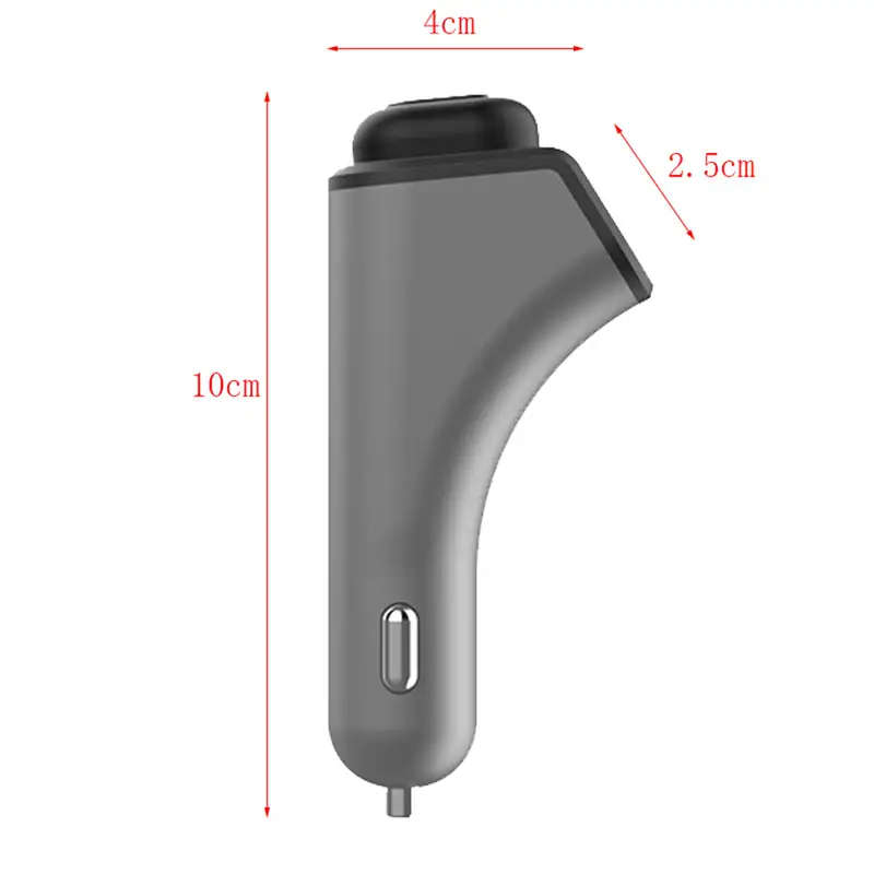 2 in 1 Bluetooth Earbud Headset Car Kit with Dual USB Port Car Charger