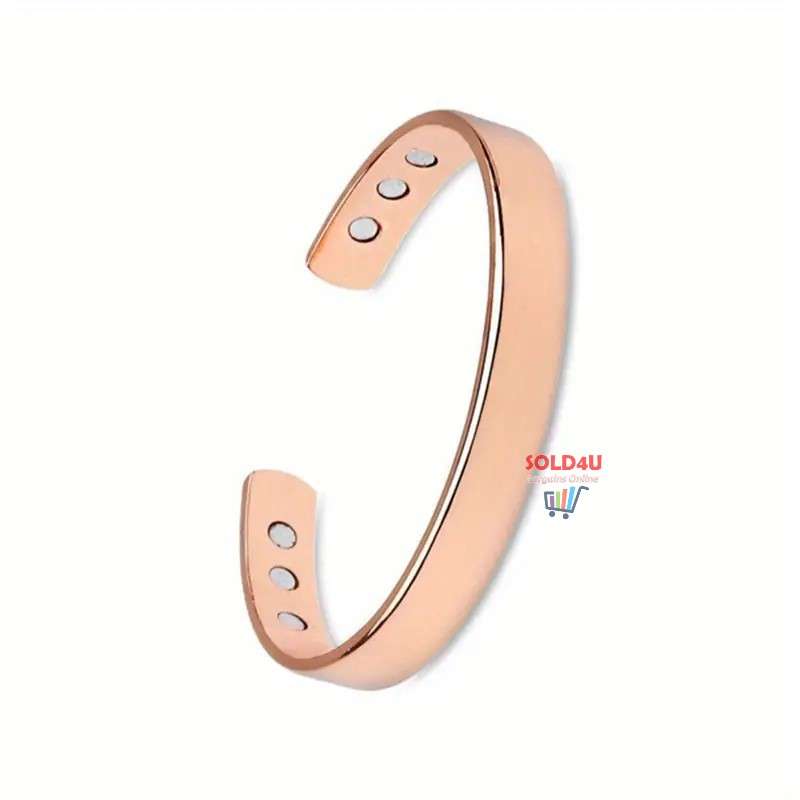 Copper Magnetic Bracelet For Men, Cuff Bangle With Effective 6Pc Neodymium Magnets