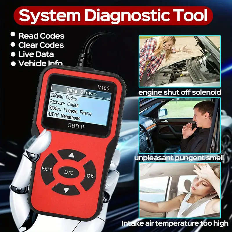 Professional Engine Fault Code Diagnostic Scan Tool for OBD II Protocol Cars | V100 OBD2 Scanner