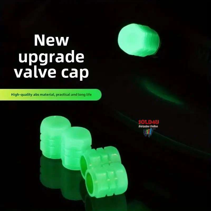 16pcs Car Tyre Valve Caps Luminous  (Green + Blue) Glow in Dark