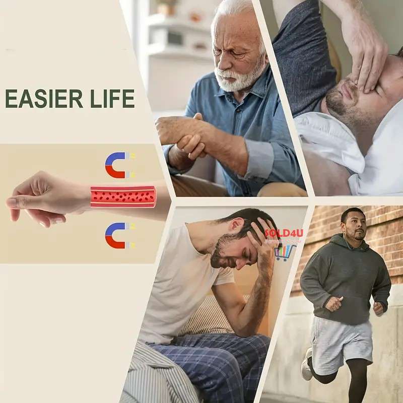 Copper Magnetic Bracelet For Men, Cuff Bangle With Effective 6Pc Neodymium Magnets, Geometric Grid