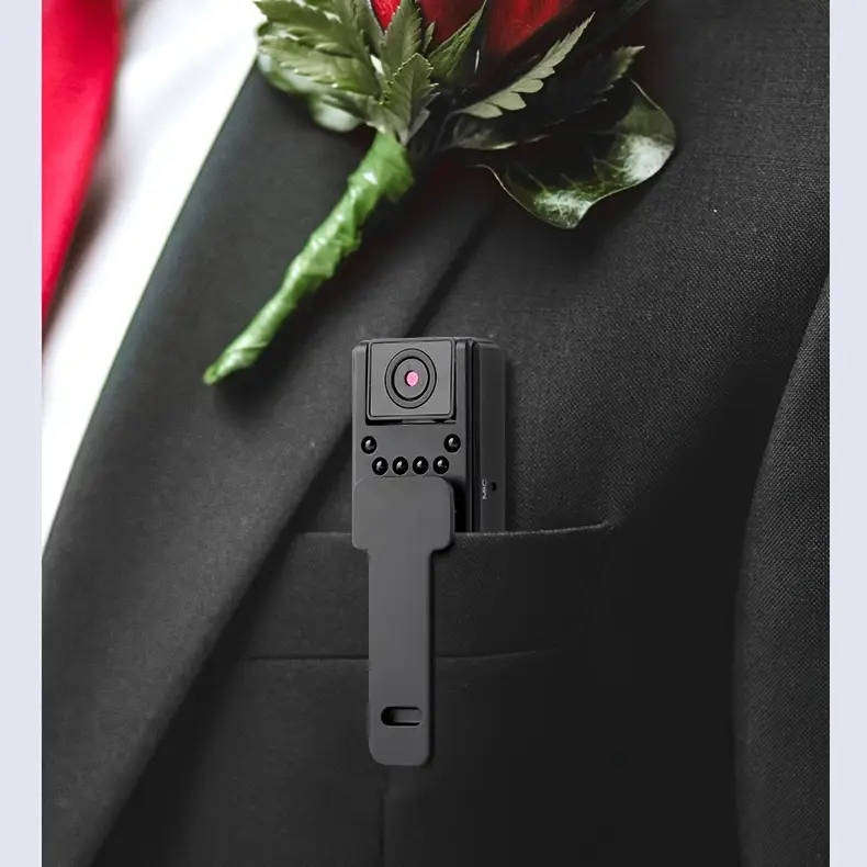 Body Camera with 1080P HD Recording Night Vision Function, Wearable Camera,  180° Rotatable Lens