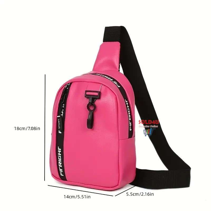 Women's Chest Bag Pink Color Shoulder Bag With Adjustable Shoulder Strap