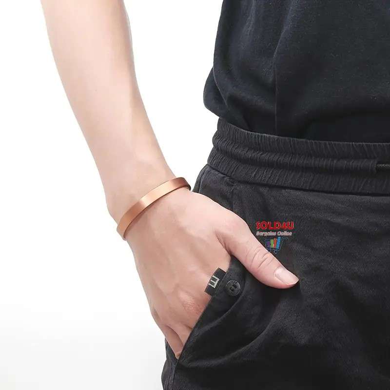 Copper Magnetic Bracelet For Men, Cuff Bangle With Effective 6Pc Neodymium Magnets
