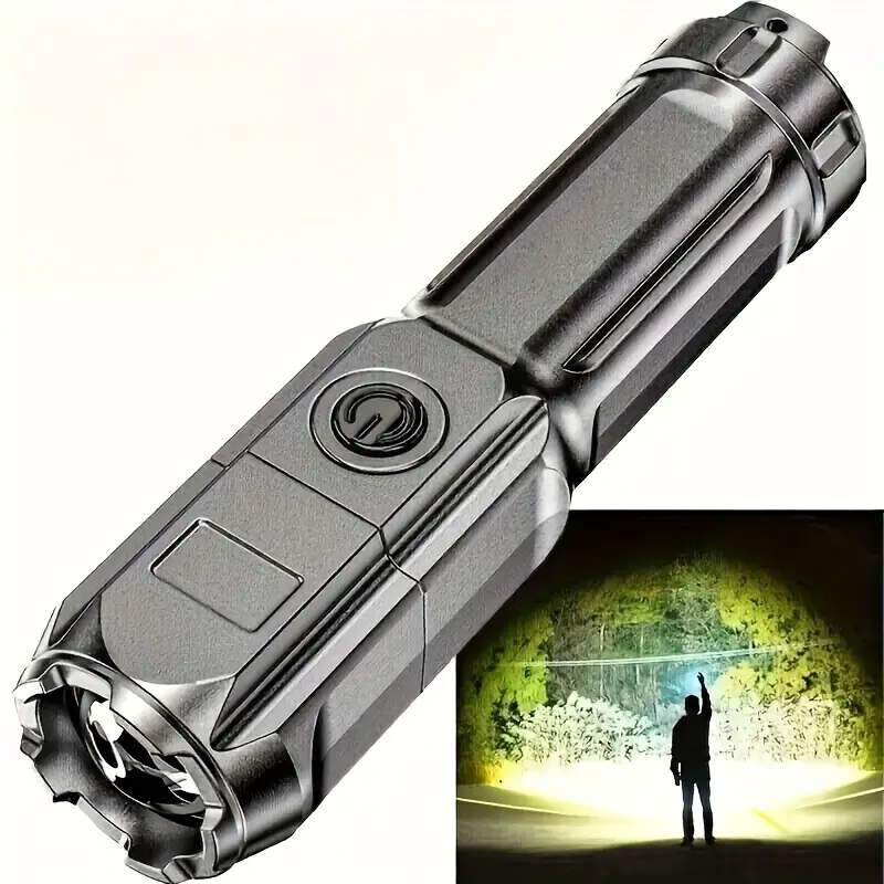 Ultra-Bright LED Flashlight Torch Rechargeable Zoomable with 3 Modes