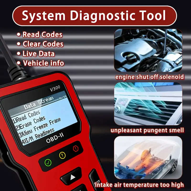 V300 Car Diagnostic Tool OBDII Engine Fault Reading