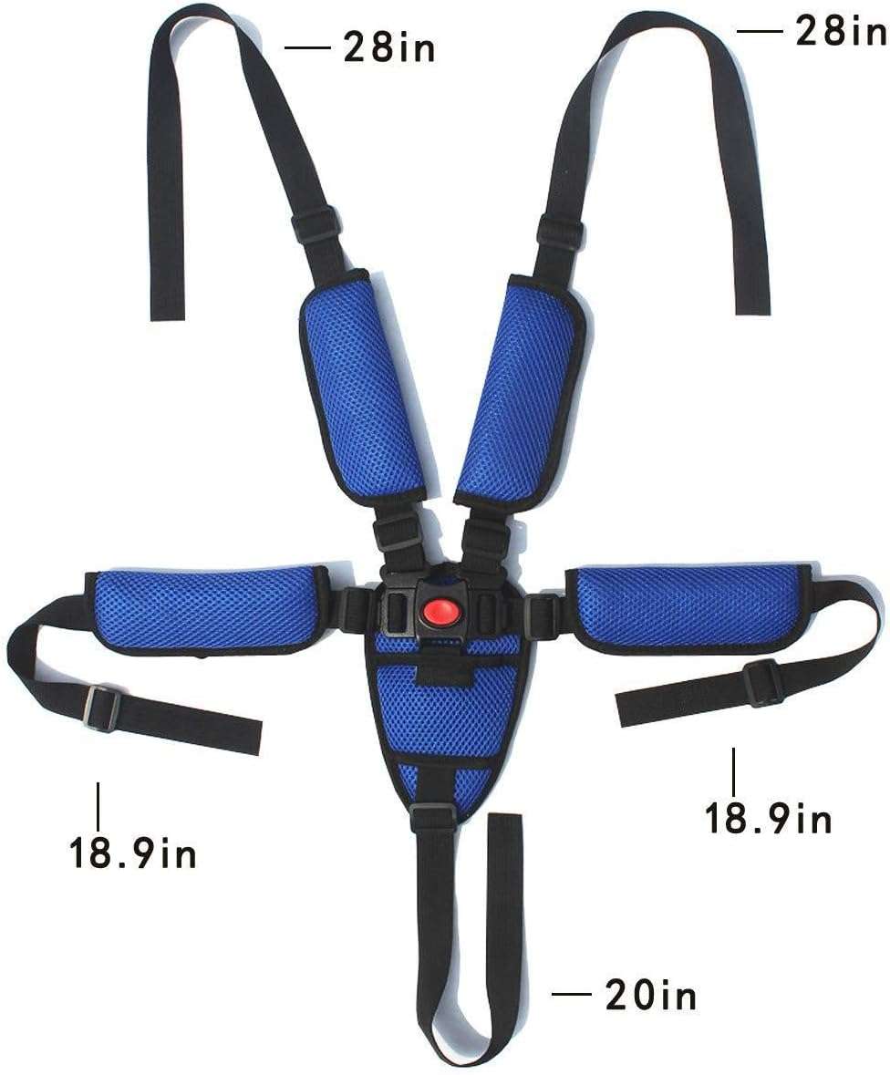 Universal Baby 5 Point Safety Harness Belt For High Chair Stroller (Blue)