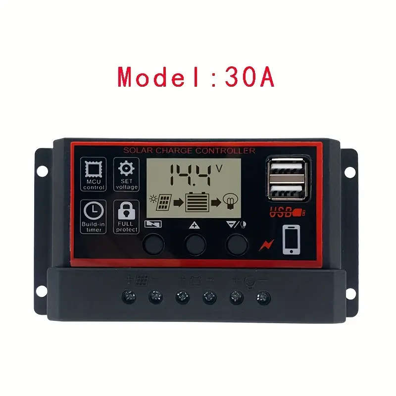 Solar Charge Controller 30A  - Black